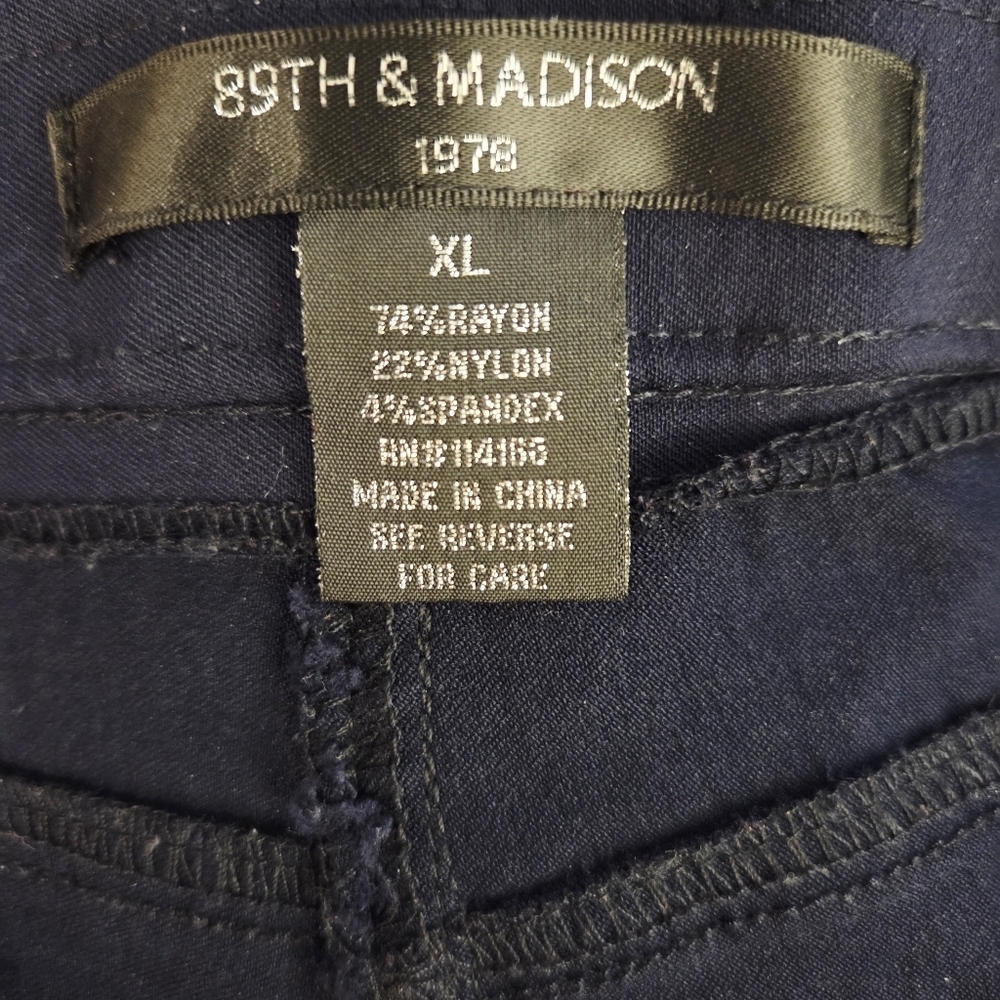 89th & Madison Navy Blue Pull On Elastic Waist Dress Pants Size XL - Picture 4 of 5